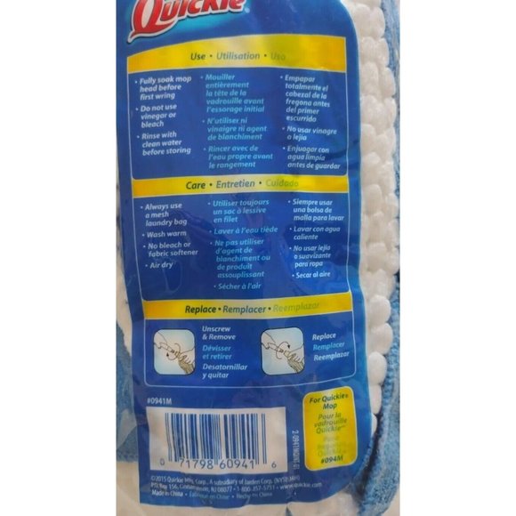 Quickie EZ-Wringer Cone Mop Refill Type W Quickie Mop #094M Microfiber Set Of 5 - Picture 6 of 7